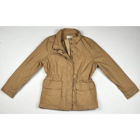 Madewell Canvas Utility Jacket Women's Tan Khaki Field Safari Coat Size‎ L - Picture 2 of 11